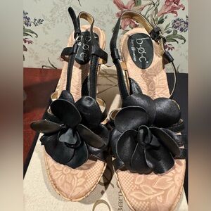 B.o.c Born Concept black cork 2”  espadrilles. Size 8. No tears, rips or stains